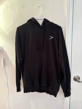 Gymshark Black Pullover Hoodie with Small Logo